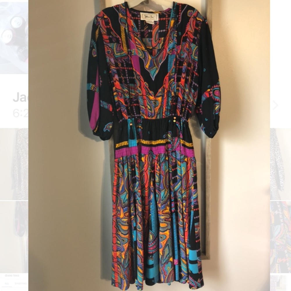 Vintage Designer Diane Freis Dress - 100% Silk